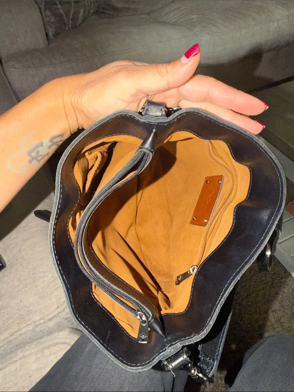 Patricia Nash Irvine black bucket purse
